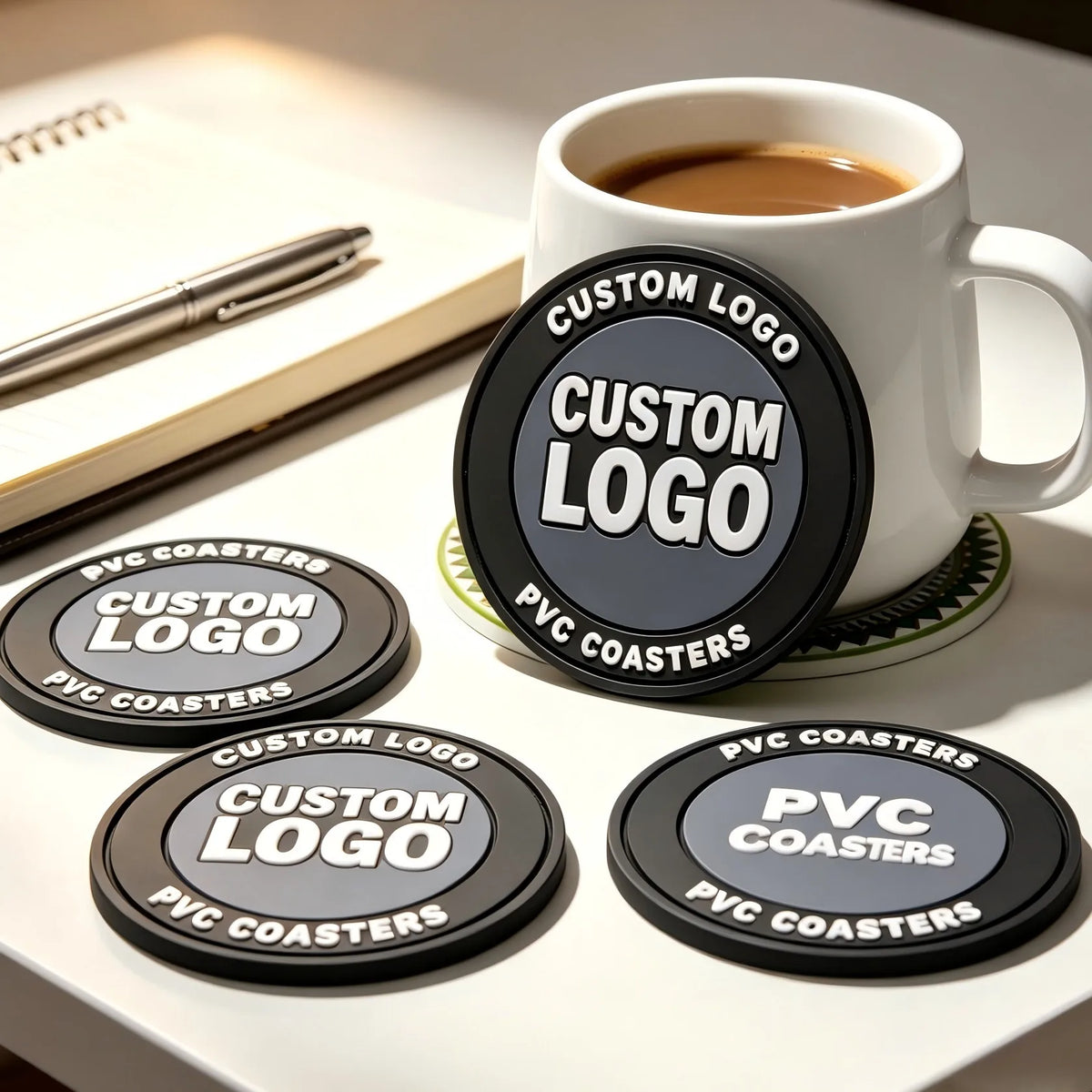 Custom Personalized Soft PVC Cup Drink Bar Coaster Rubber Coasters Any Shape with Your Logo Design Mats & Pads for Home Bar