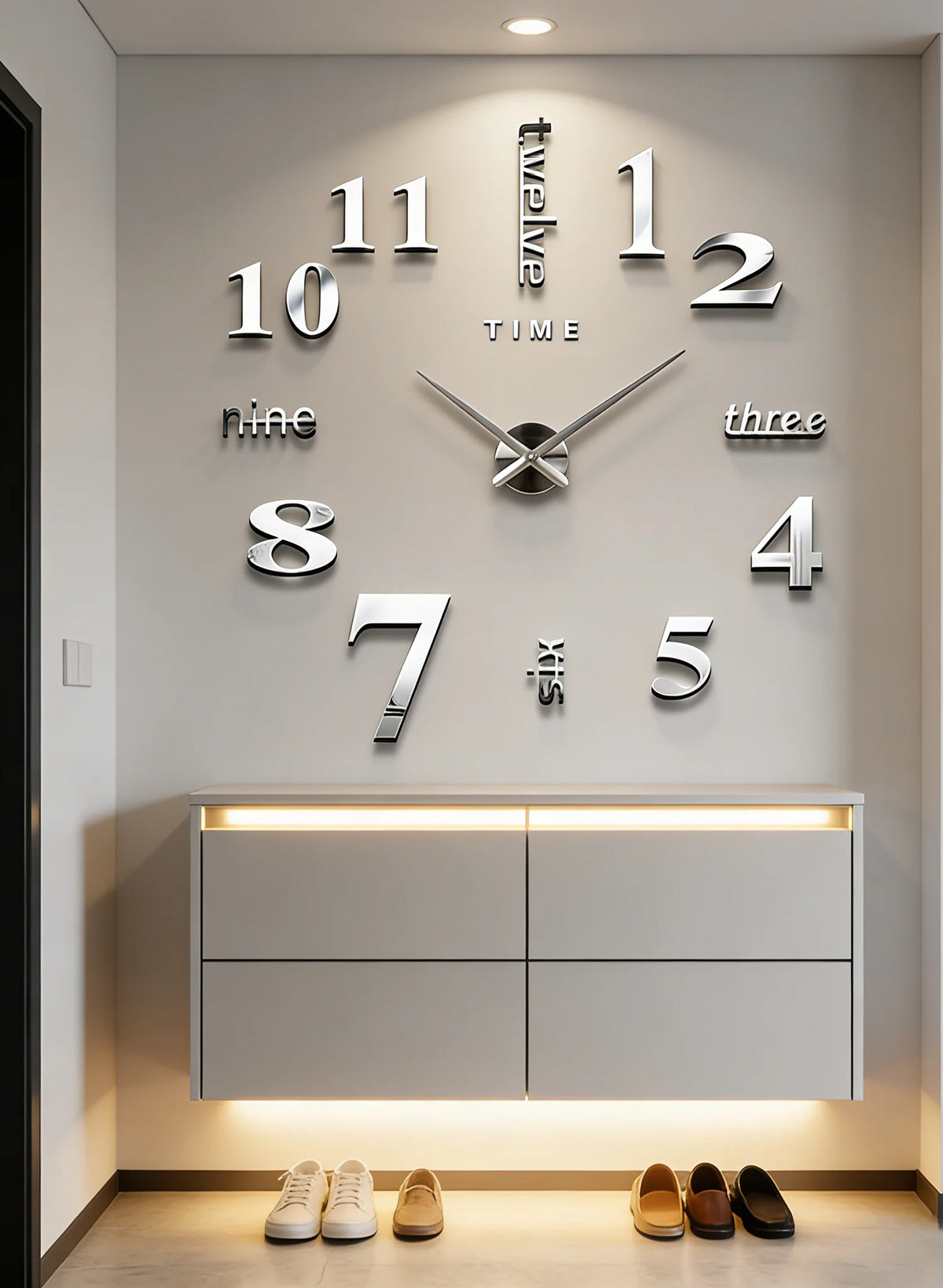 NEW Modern Design Large Wall Clock 3D DIY Quartz Clocks Fashion Watches Acrylic Mirror Stickers Living Room Home Decor Horloge