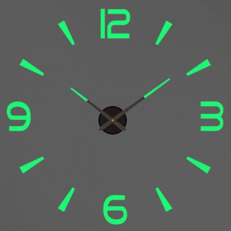 Large 3D Wall Clock Luminous Classic Wall Clocks DIY Digital Clock Wall Watches Stickers Silent Clock for Home Living Room Table