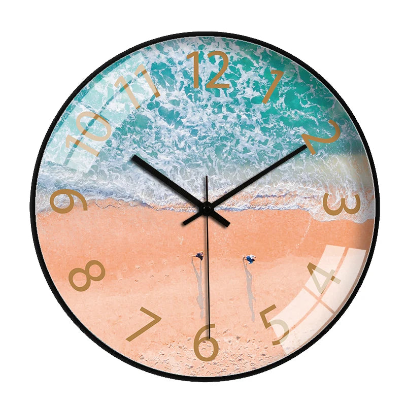 8inch Coastal Themed Wall Clock Vacation Style For Seaside Villas Coastal Living Rooms Bedrooms Wall Clock Noiseless 20CM