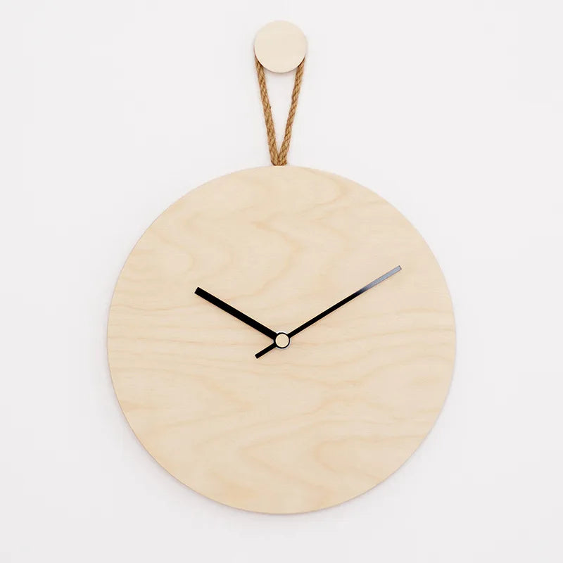 1Pc 25/30cm Round Solid Wood Hanging Clock Nordic Style Creative Home DIY Decoration Wall Clocks for Living Room Bedroom Kitchen