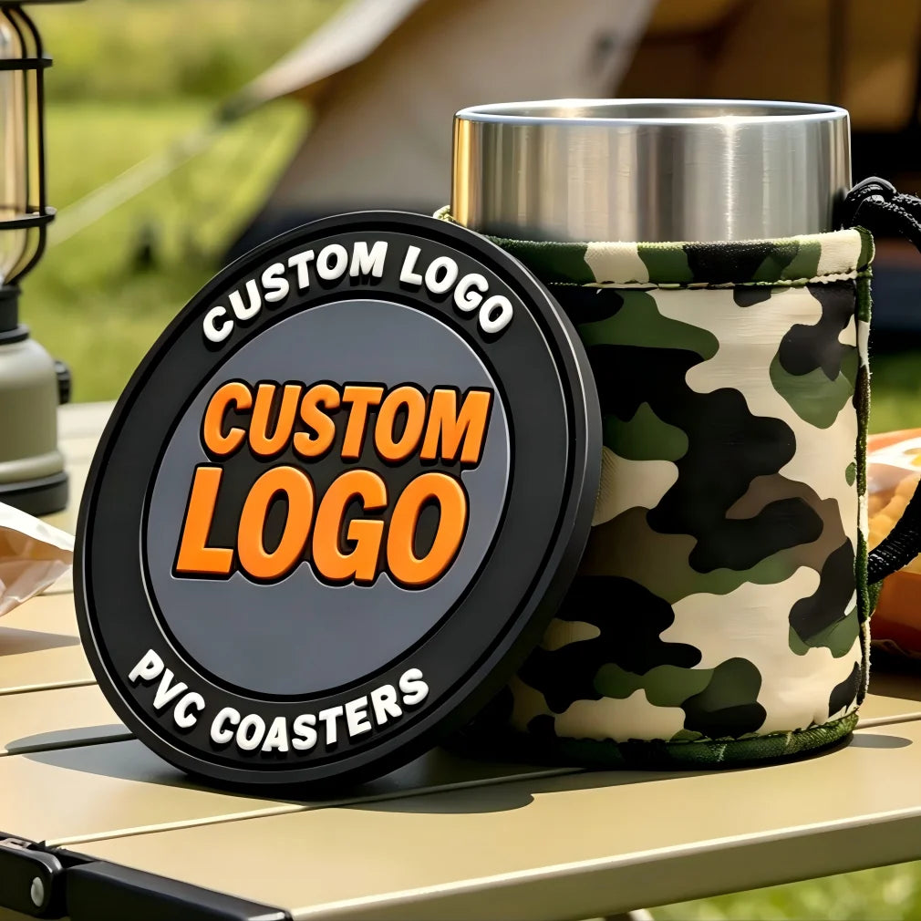 Custom Personalized Soft PVC Cup Drink Bar Coaster Rubber Coasters Any Shape with Your Logo Design Mats & Pads for Home Bar