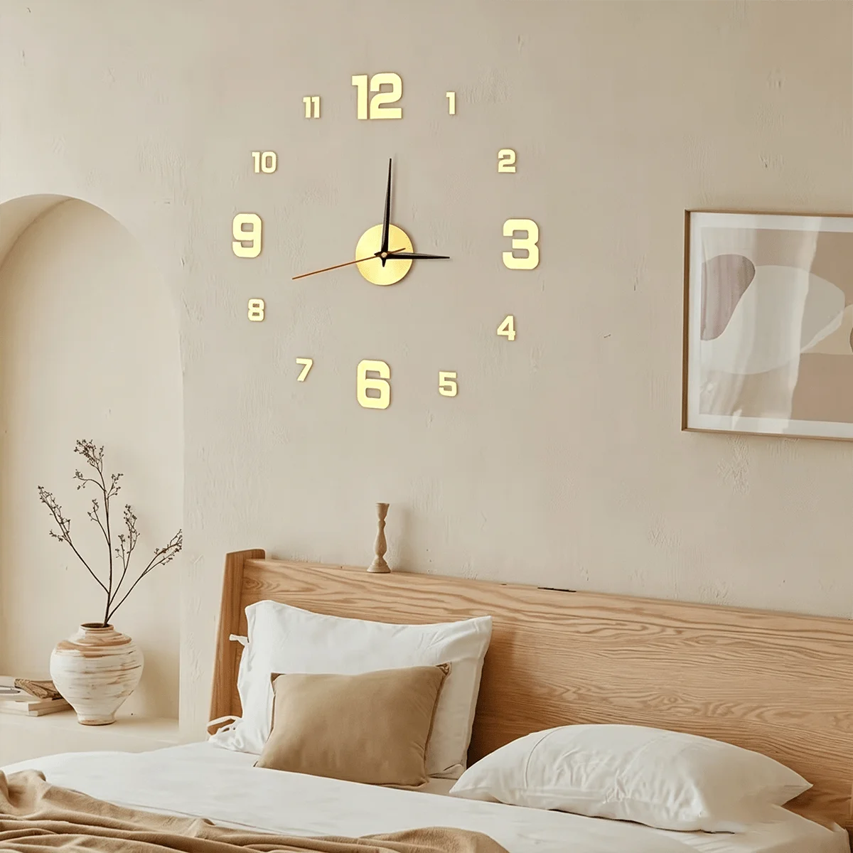 Glow-In-The-Dark DIY Wall Clock Creative Design Mirror Surface Wall Decor Sticker Clock, Minimalist Decorative Clock, Silent Wall Sticker Clock, Living Room Bedroom Wall Sticker Creative Clock (Glow-In-The-Dark Model Only Glo