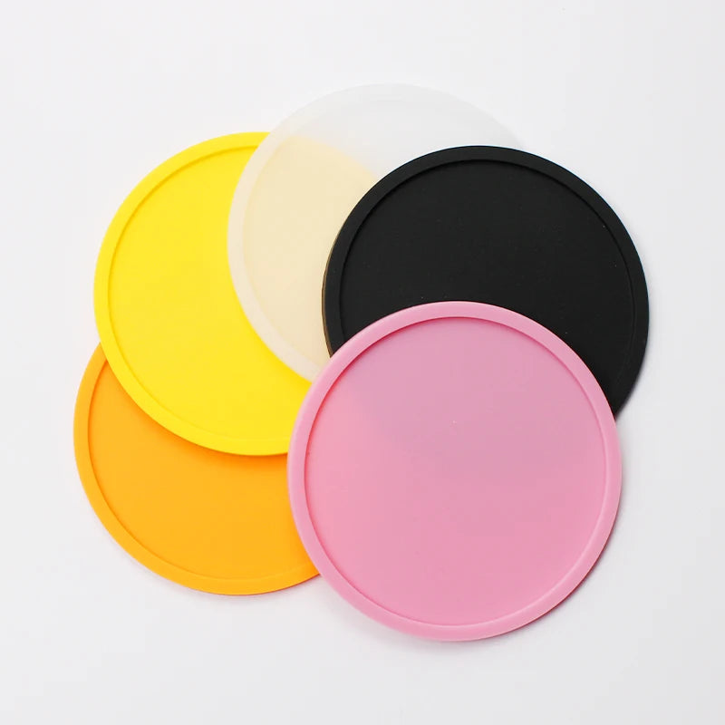 6Pack Silicone Coasters for Drinks Anti-Slip Durable Reusable Drink Coasters Set Non Slip Cup Coasters Silicone Coasters