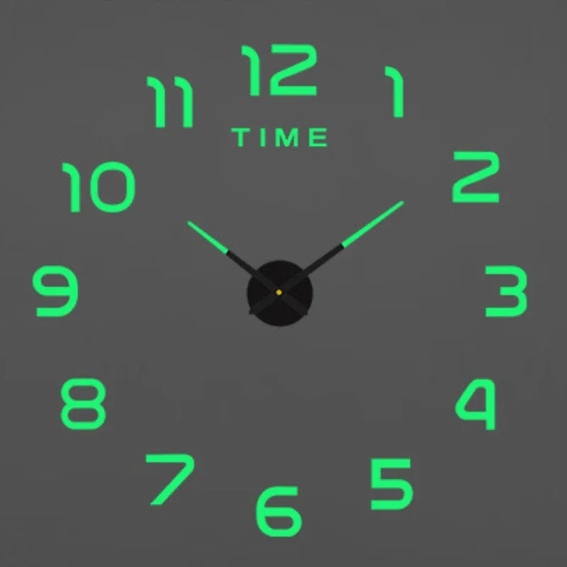 Large 3D Wall Clock Luminous Classic Wall Clocks DIY Digital Clock Wall Watches Stickers Silent Clock for Home Living Room Table