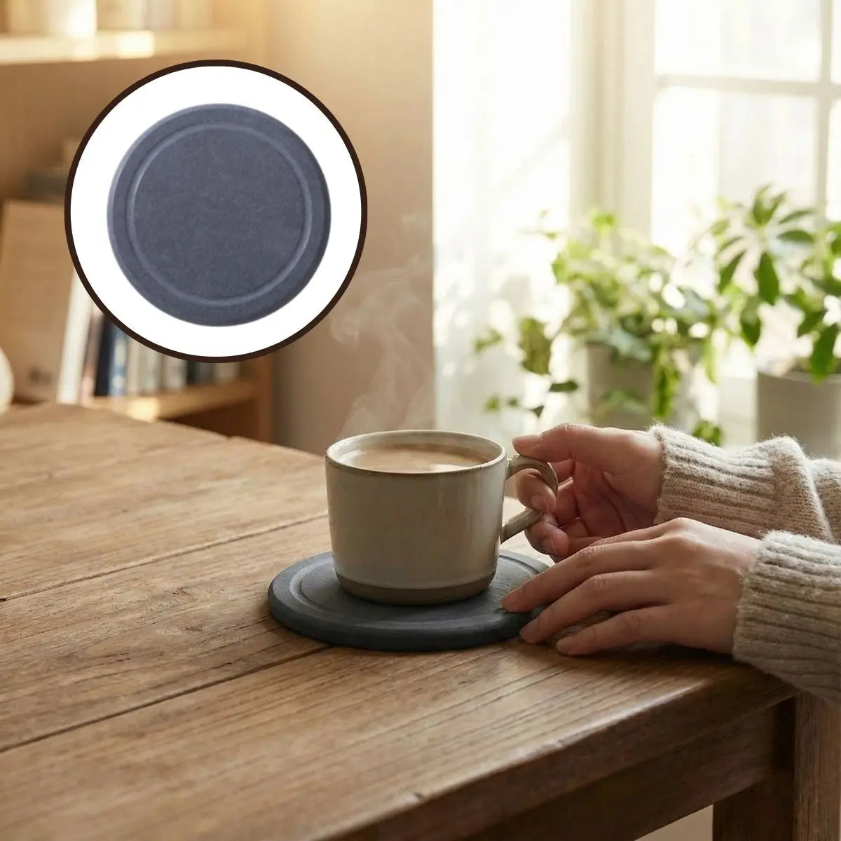 Absorbent Diatomaceous Earth Coasters 3.5Inch Round Grooved Instant Dry Diatomite Drink Coasters Suitable for Drink Cup