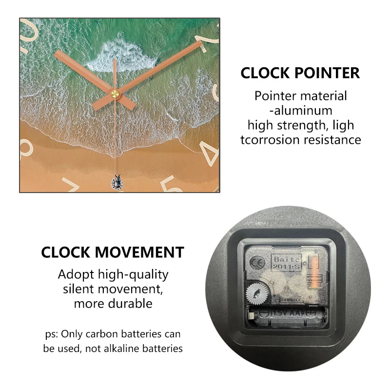 Coastal Themed Wall Clock Vacation Style For Seaside Villas Coastal Living Rooms Bedrooms Wall Clock Noiseless