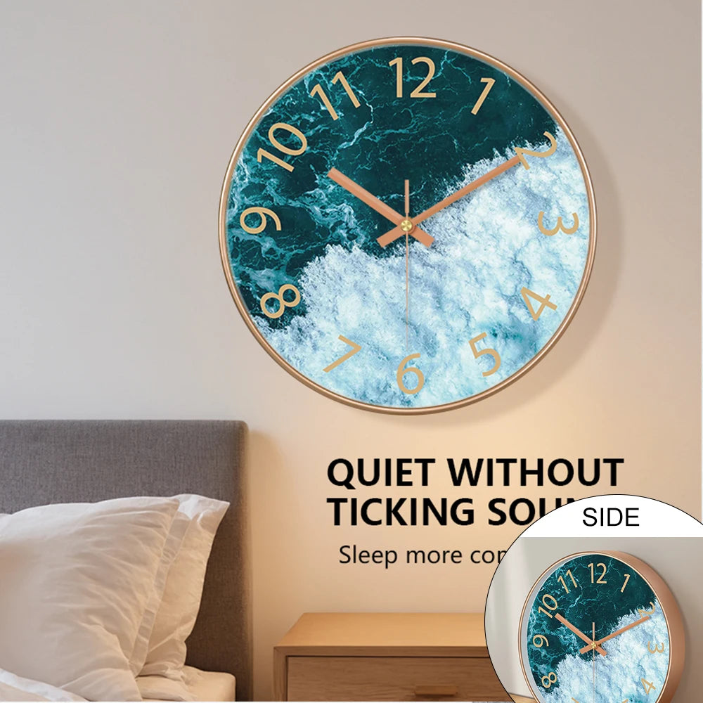 8inch Coastal Themed Wall Clock Vacation Style For Seaside Villas Coastal Living Rooms Bedrooms Wall Clock Noiseless 20CM