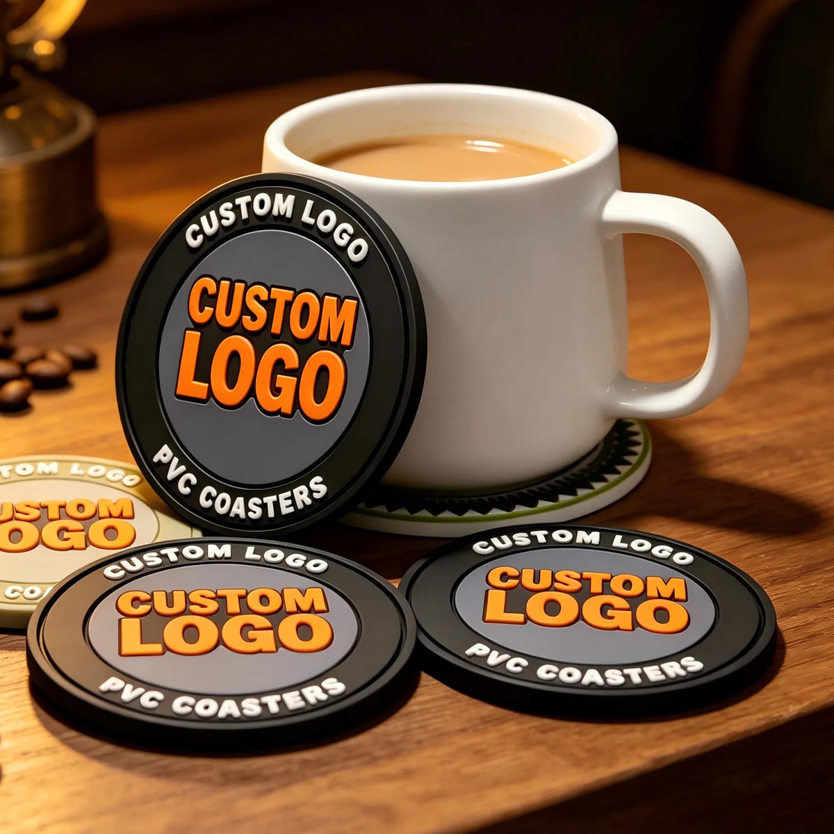 Custom Personalized Soft PVC Cup Drink Bar Coaster Rubber Coasters Any Shape with Your Logo Design Mats & Pads for Home Bar