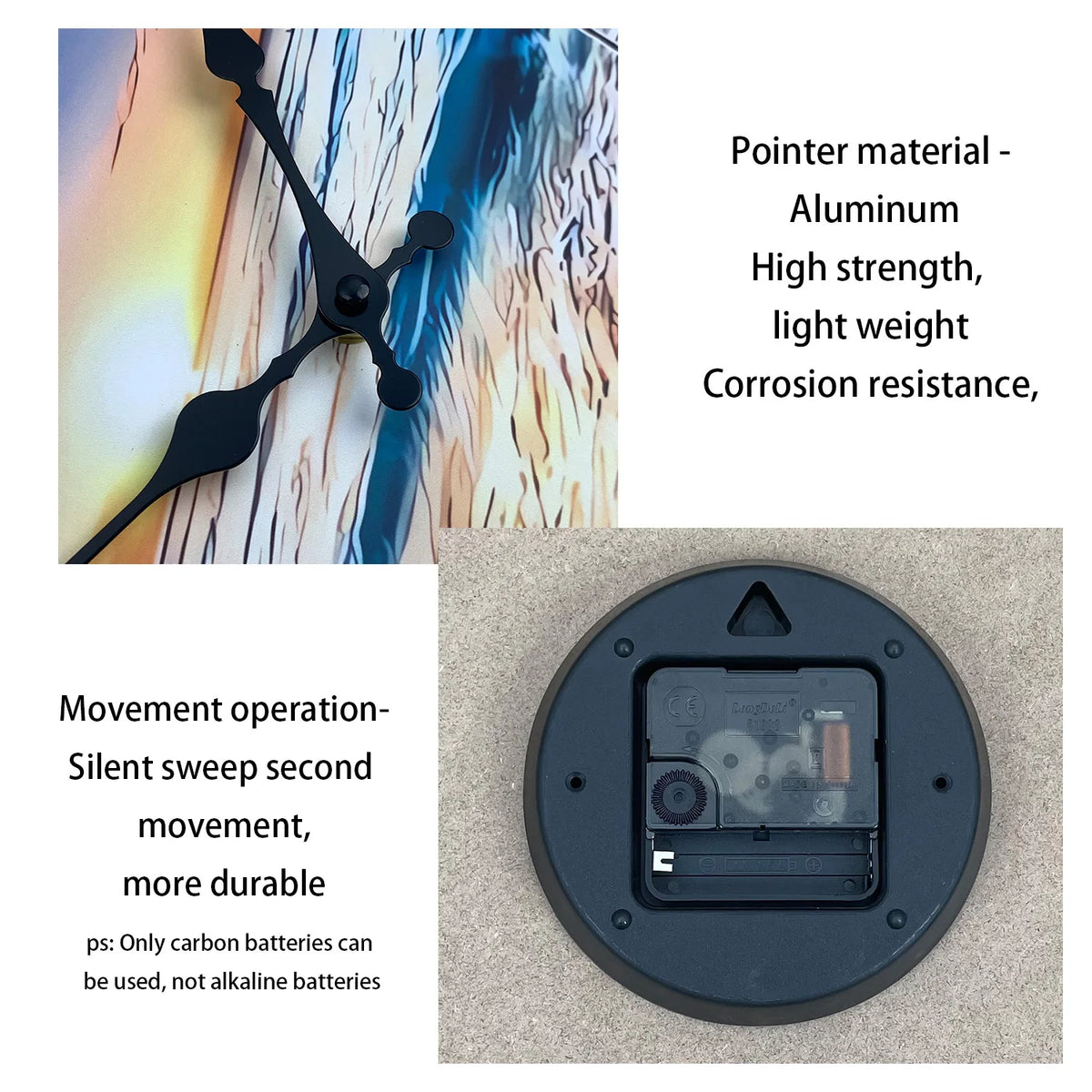 Modern Seaside Sunset Pattern Wooden Wall Clock Living Room Bedroom Kitchen Home Decoration Wall Clock Silent Quartz Clock Holiday Gift 10 Inches 12 Inches 14inch 16inch (No Battery)