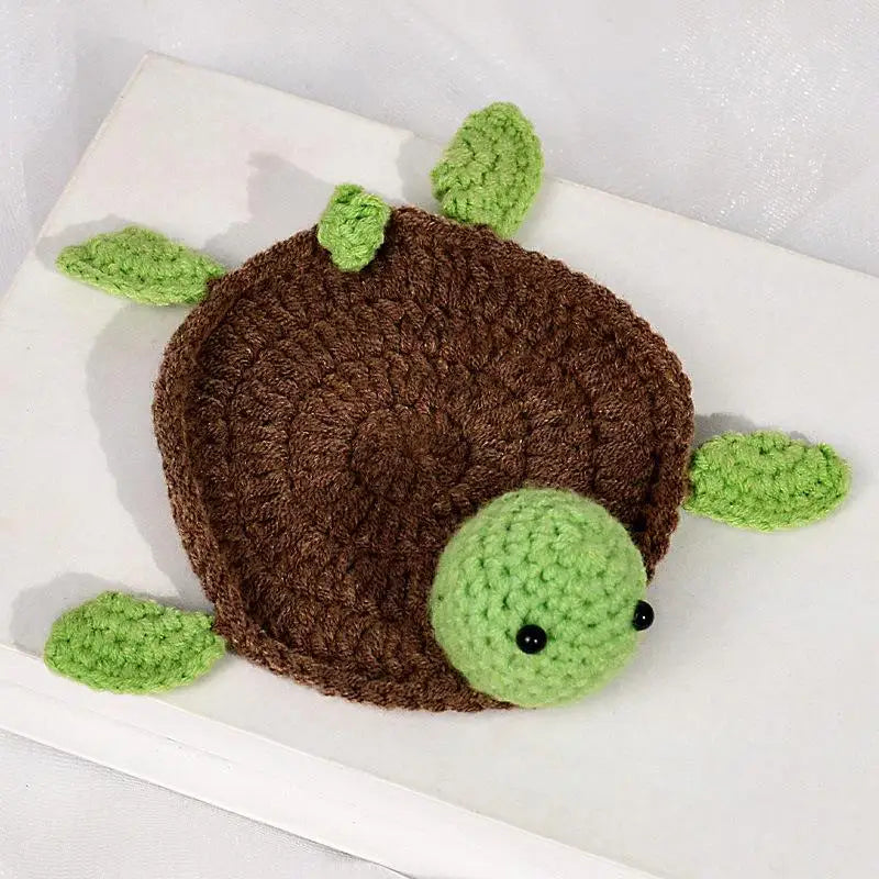 Handmade Crochet Turtle Coaster, Fun Animal Mug Rug, Creative Knitting Housewarming Gift, Home Decor, Gift For Daughter, Mom