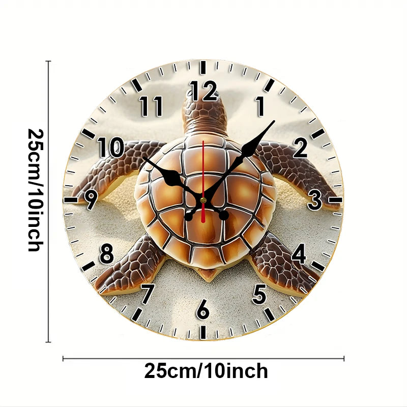 Multi Style Beach Wooden Round Silent Hanging Wall Clock,Suitable For Living Room,Office,Study Room,Bedroom,Home Decoration
