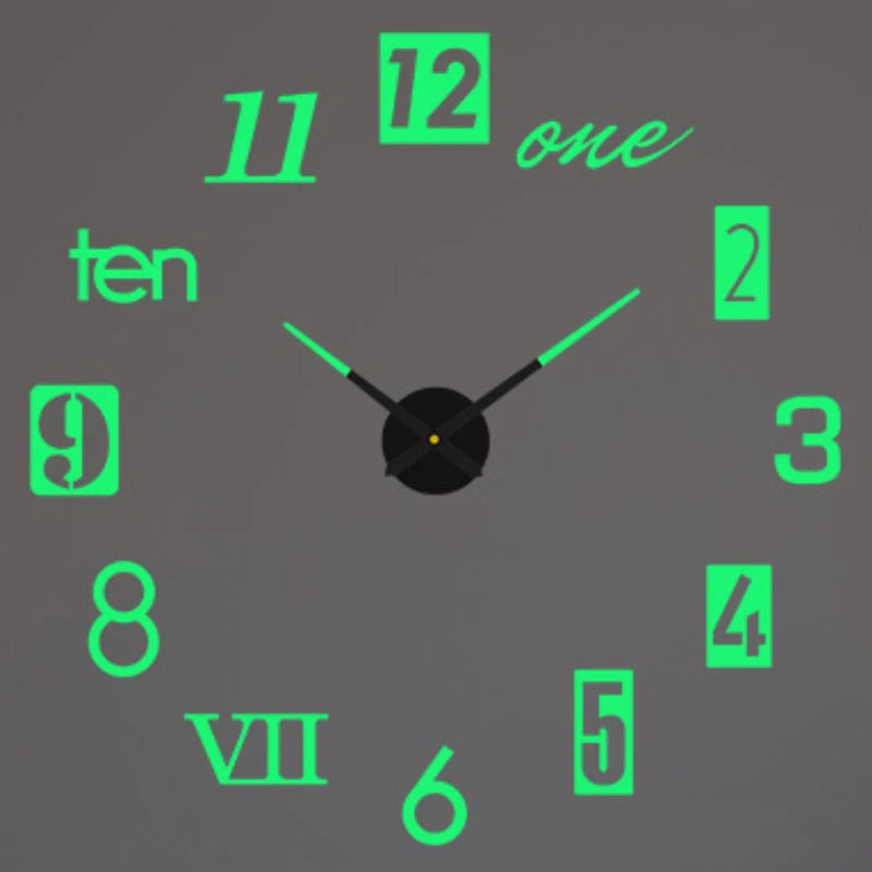 2026 Modern Design Large Wall Clock 3D DIY Quartz Clocks Fashion Watches Acrylic Mirror Stickers Living Room Home Decor Horloge