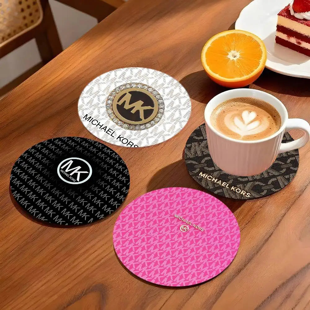 M-Michaels-Fashion-Kors Coasters 10cm Round Wooden Suitable For Drinks Tea Coffee Home Gift Choice Holidays