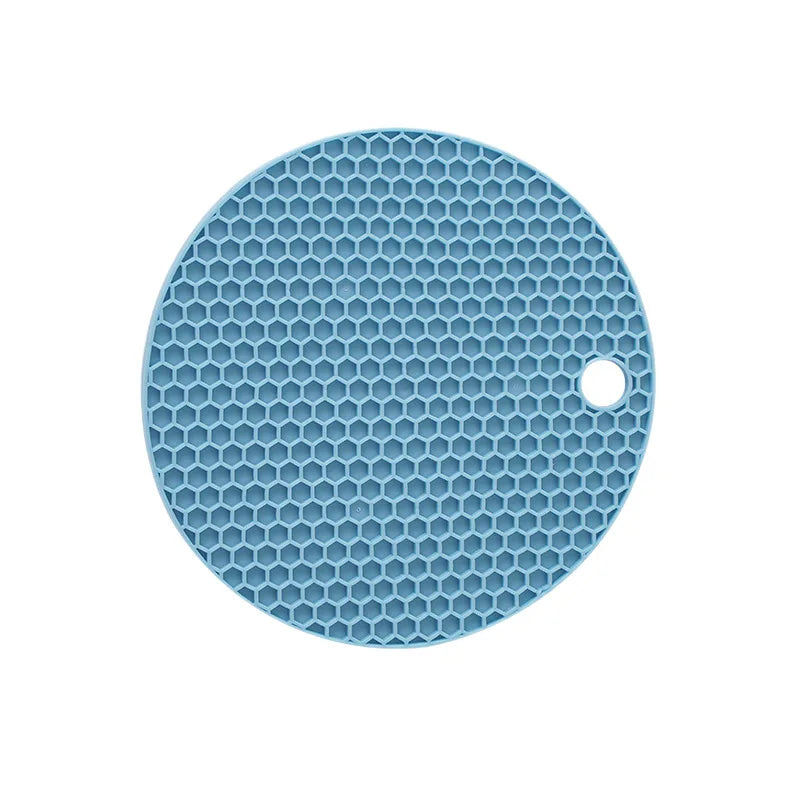 Round Heat Resistant Silicone Mat Drink Cup Coasters Insulation 13.5*13.5cm Non Slip  Placemat Kitchen Accessories Pot Holder