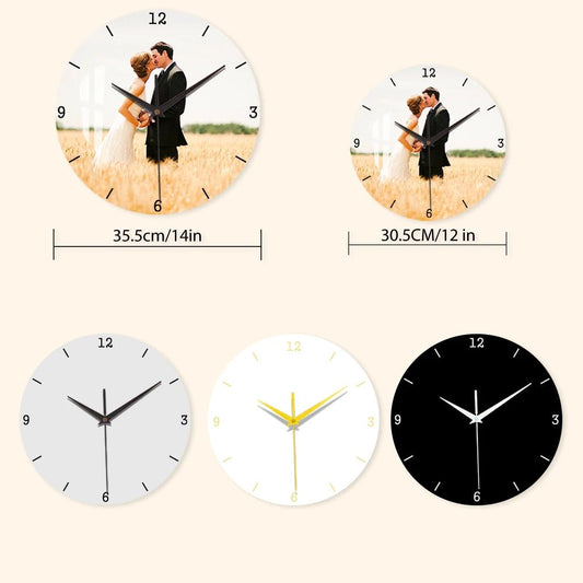 Send Photos Custom Art Clock Art Wall Clock Home Fashion Decoration Silent Quartz Clock Family Gift 12 "- 14" - Unique Finds Market LLC