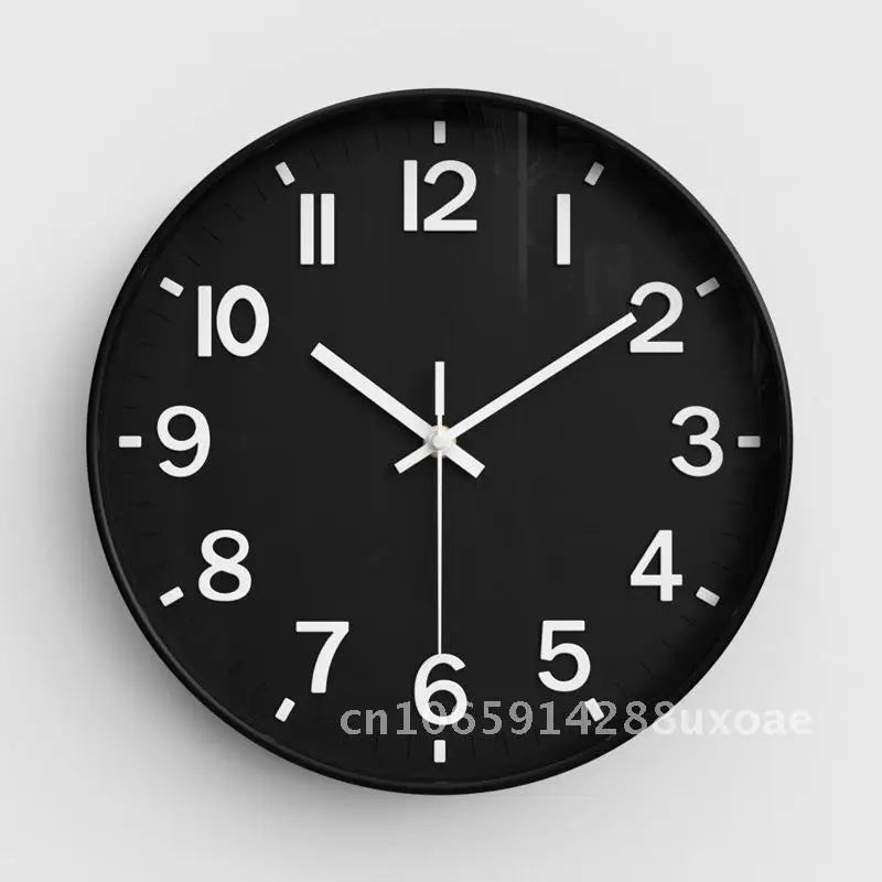 Living Room Clock, Modern Minimalist Home Clock, Bedroom Silent Wall Clock, Circular Quartz Clock 30cm
