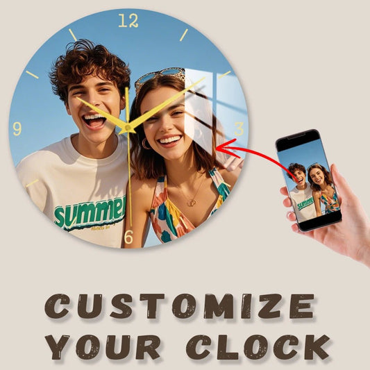 Send Photos Custom Art Clock Art Wall Clock Home Fashion Decoration Silent Quartz Clock Family Gift 12 "- 14" - Unique Finds Market LLC