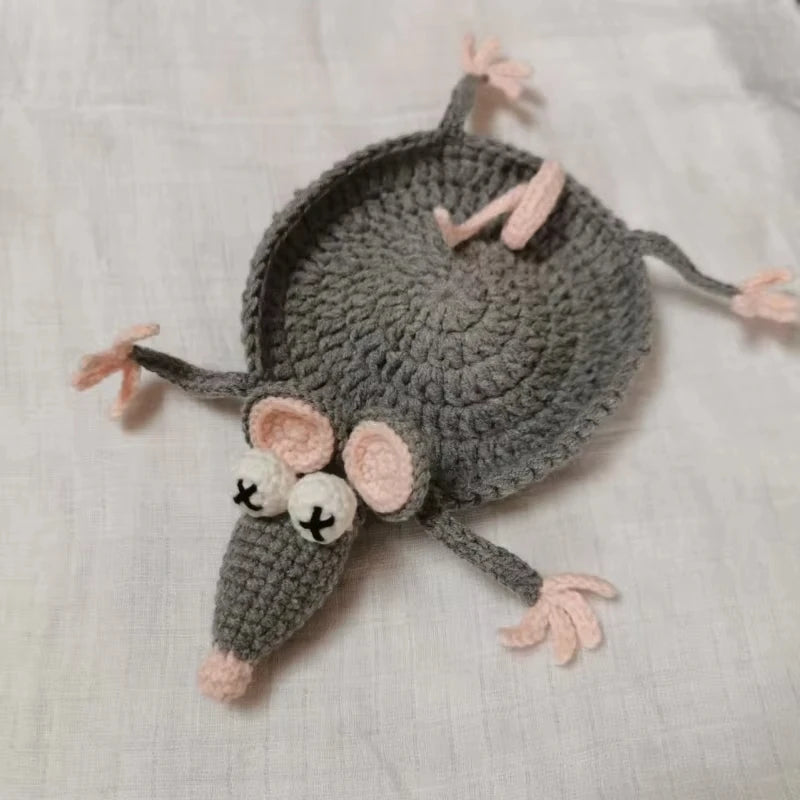 Funny Animal Crochet Coaster Heat Resistant Drink Coaster Knitting Duck Goose Frog Mouse Coasters Table Placemats Home Decor