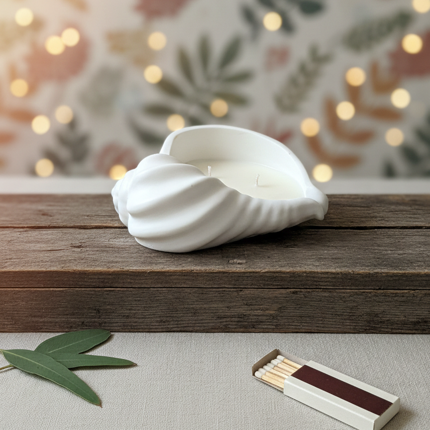 Jesmonite Seashell Candle
