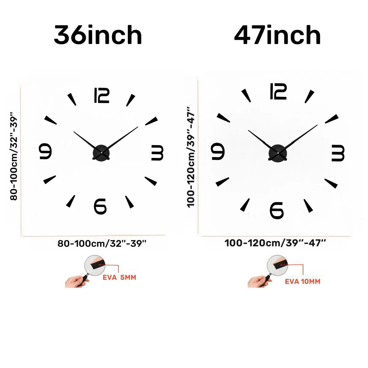 Large 3D Wall Clock Luminous Classic Wall Clocks DIY Digital Clock Wall Watches Stickers Silent Clock for Home Living Room Table