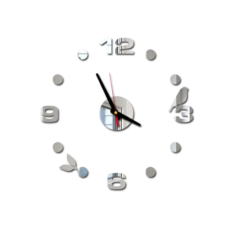 New Luminous Wall Clock Large Watch Horloge 3D DIY Acrylic Mirror Stickers Quartz Duvar Saat Clocks Modern Mute Alarm Clock