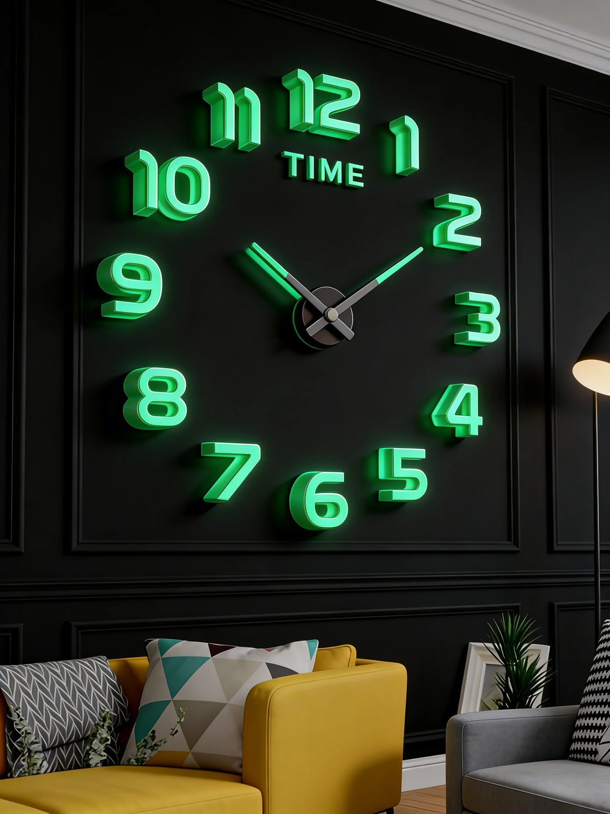 Large 3D Wall Clock Luminous Classic Wall Clocks DIY Digital Clock Wall Watches Stickers Silent Clock for Home Living Room Table