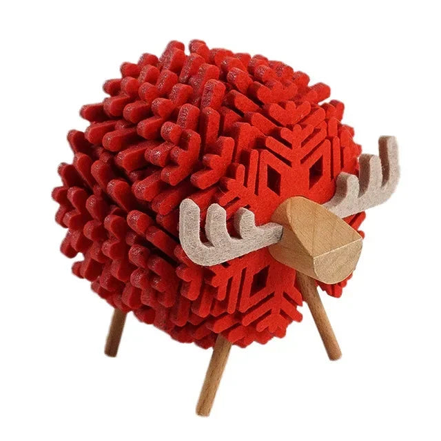Elk Shape Drink Coasters Cup Pads Insulated Round Felt Cup Mats Creative Home Office Table Decoration Art Crafts Christmas Gift