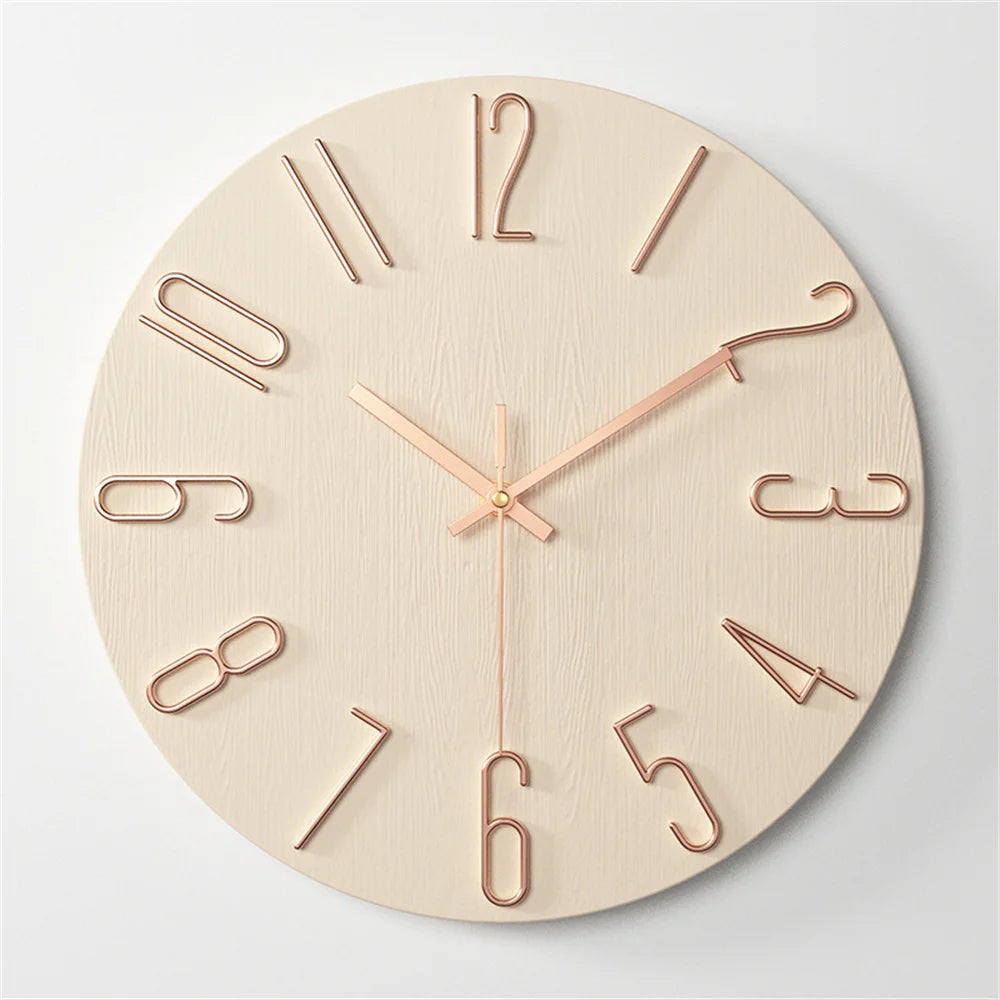 Decorative Plastic Gold Large Number Wall Clock 30cm Blue Coffee White Black Green Decoration Kitchen Modern Design Wall Hanging