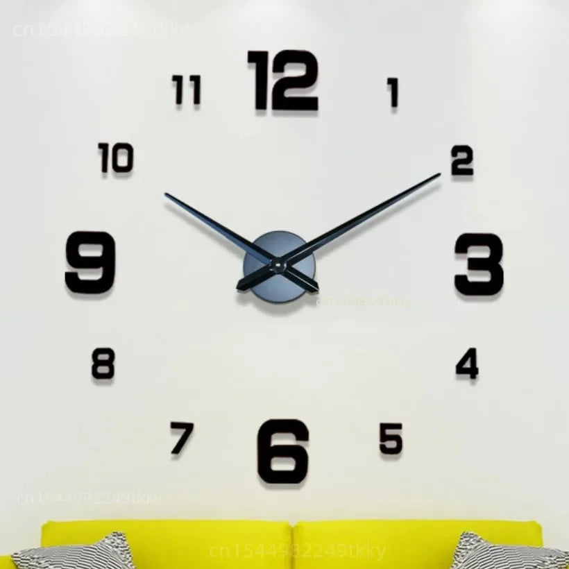 Large 3D Wall Clock Luminous Classic Wall Clocks DIY Digital Clock Wall Watches Stickers Silent Clock for Home Living Room Table