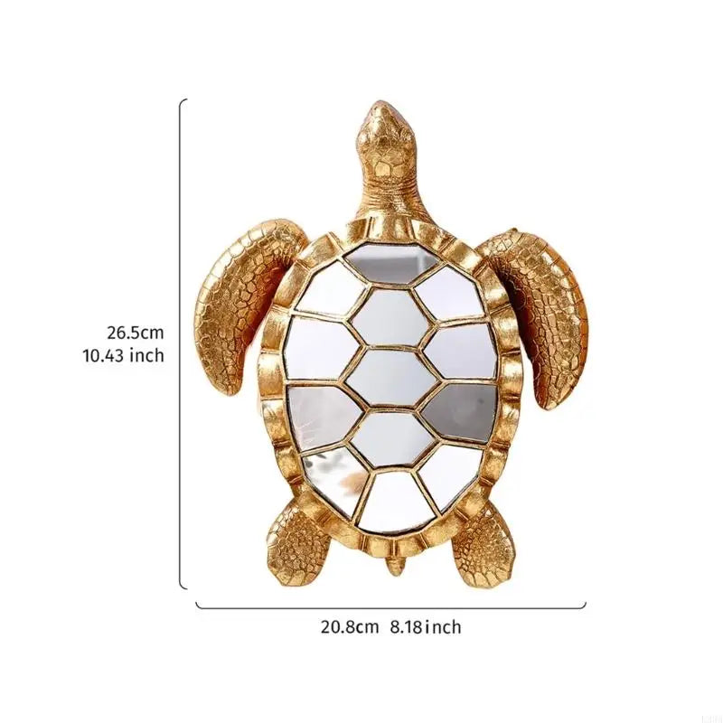 Resin Sea Turtles Statue Turtles Wall Sculpture Turtles Mirror Wall Decors Decorative Hanging Mirror Wall Mounted Mirror