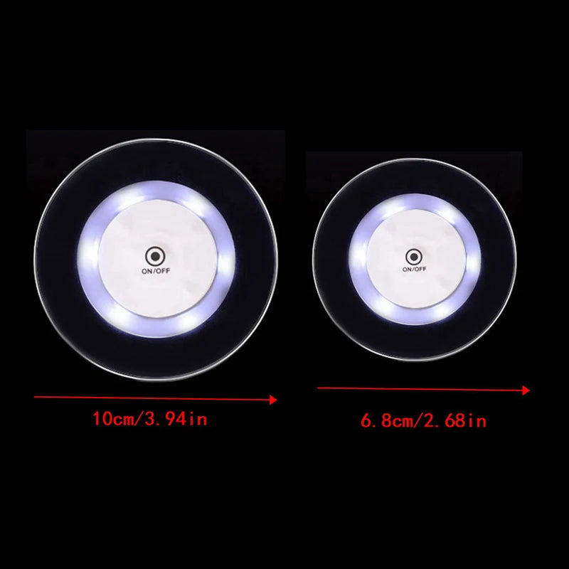 Transparent LED Glow Coaster Bar Nightclub Colorful Waterproof Acrylic Crystal Usb Charging Atmosphere Base Light Cup Mats