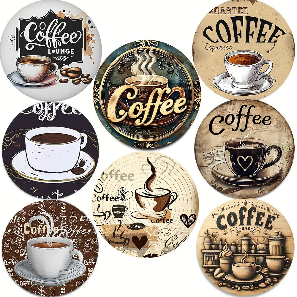 6/8Pcs/set Wooden Placemat Set Design Circular Gathering Family Party Desktop Decoration Wooden Crafts Home Table Linen Coaster