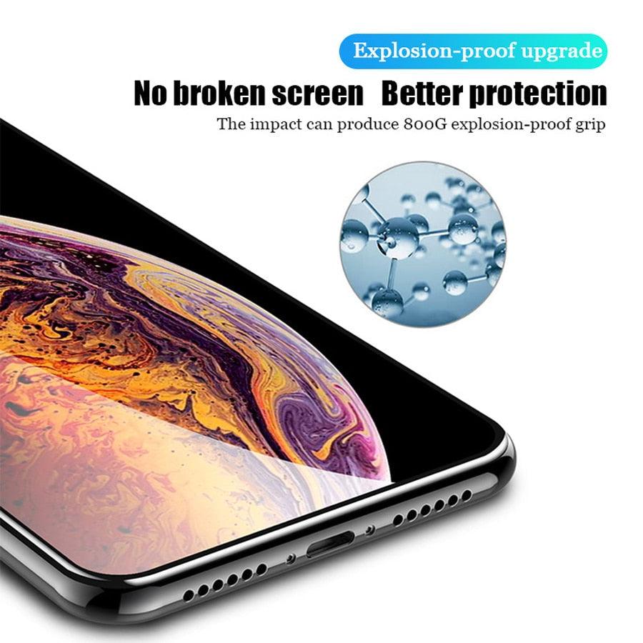 3PCS Full Cover Tempered Glass for iPhone 7 8 6 6S Plus SE 2020 Screen Protector for iPhone 13 12 11 XR X XS Max Pro Mini Glass Tempered Glass Screen Protector 5D Upgraded Full Cover Edge-to-Edge for iPhone