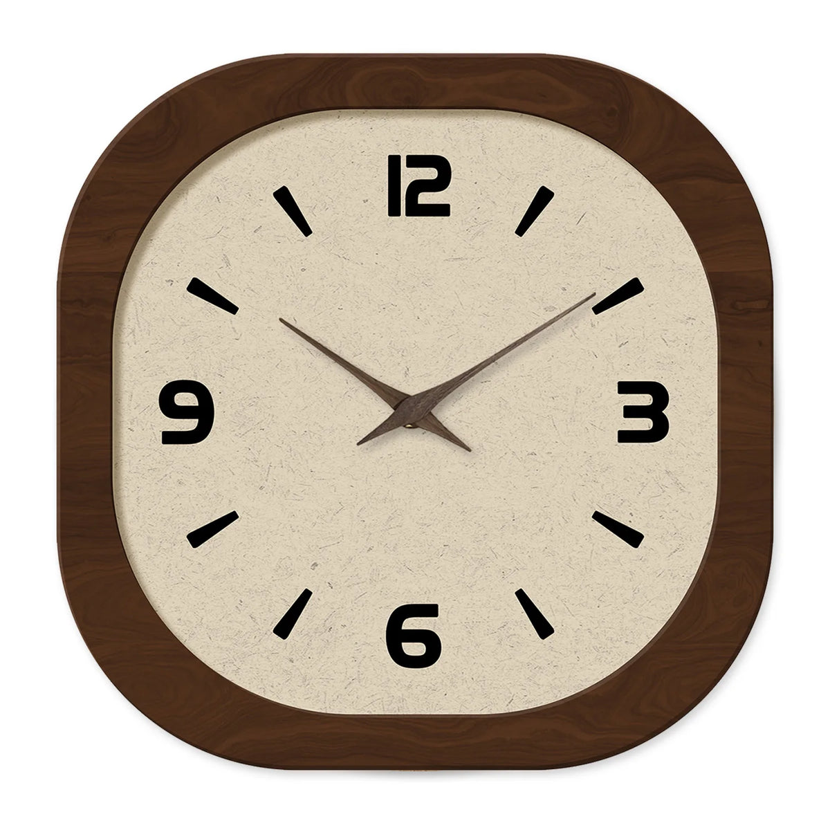 French-Style Retro Cream Crystal Porcelain Square-Shaped Simple Pattern Wooden Wall Clock for Living Room, Bedroom, Kitchen, Home Decoration, Silent Quartz Clock, Holiday Gift, 12 Inches, 14 Inches 16inch (Battery Not Include