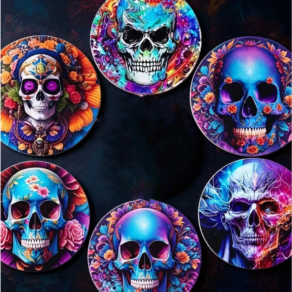6/8Pcs/set Wooden Placemat Set Design Circular Gathering Family Party Desktop Decoration Wooden Crafts Home Table Linen Coaster