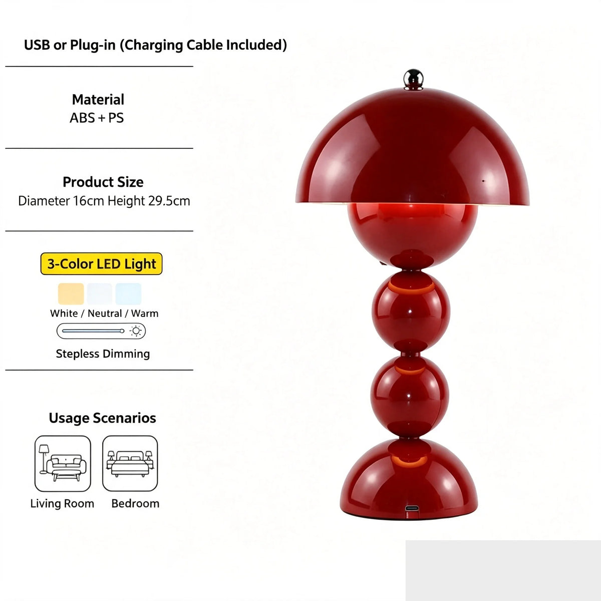 Metal Touch Switch Nordic LED Table Lamp Bedroom Bedside Flower Bud Desk Lamp Living Room Dining Table Decoration LED Light