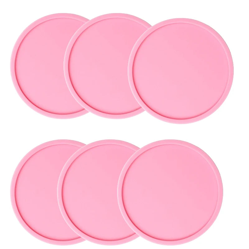 6Pack Silicone Coasters for Drinks Anti-Slip Durable Reusable Drink Coasters Set Non Slip Cup Coasters Silicone Coasters