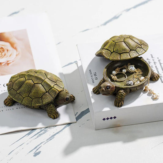 Turtle Resin Statue Figurine Micro Landscape Ornaments Storage Box Perfect for Outdoor Lawn Gardens Home Art Decor - Unique Finds Market LLC