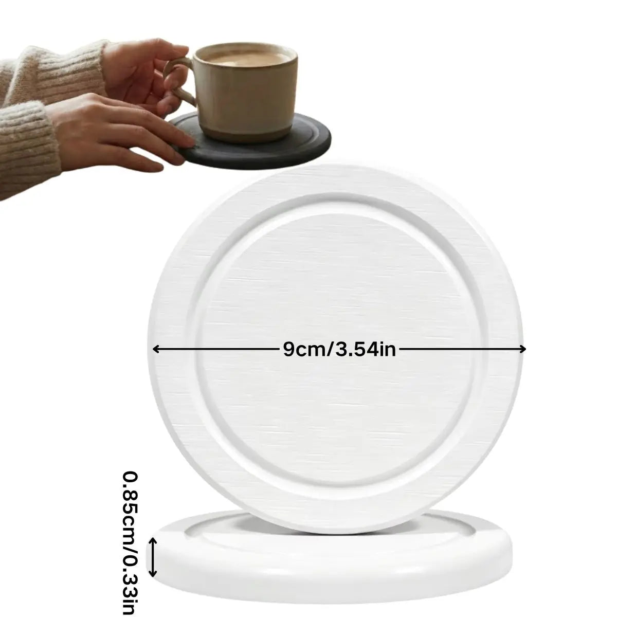 Absorbent Diatomaceous Earth Coasters 3.5Inch Round Grooved Instant Dry Diatomite Drink Coasters Suitable for Drink Cup