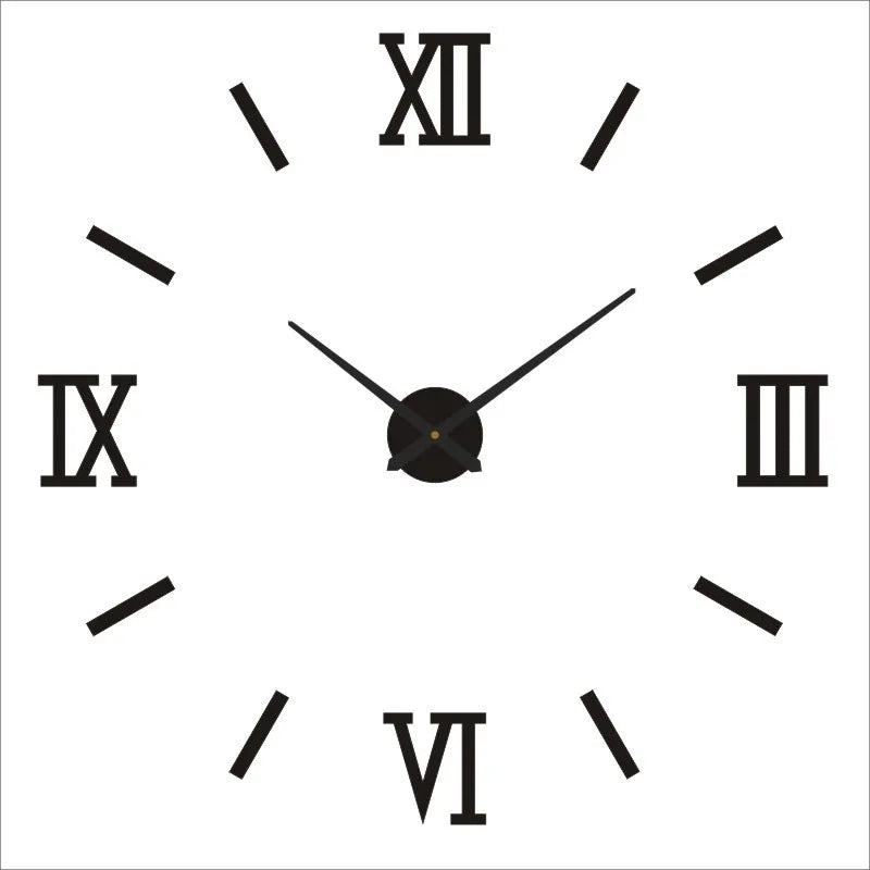 2D/3D Large Roman Numeral Acrylic Mirror Wall Clock Sticker Fashion DIY Quartz Clocks Watch Home Decoration Living Room Stickers