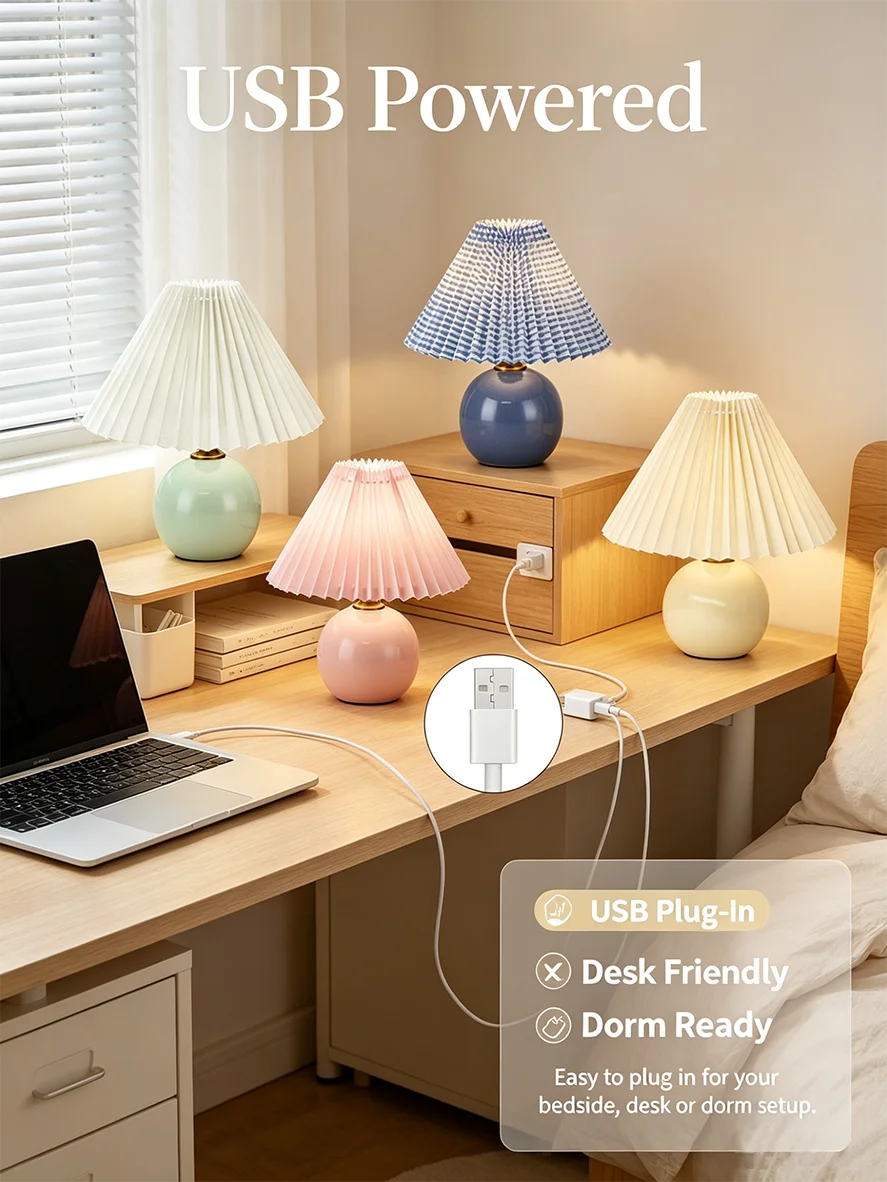 New Modern Simple LED Table Lamp for Home Lighting Home Decor Nordic American Italian Style Off Yellow Blue Pink Green