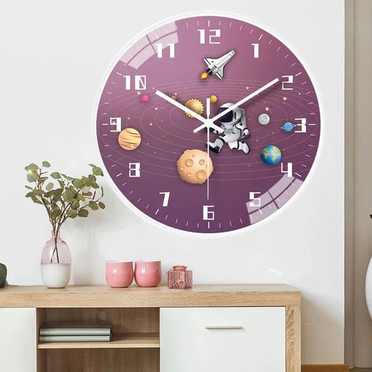 Creative Astronaut Children's wall clock Living Room Home Bedroom Clock Children's Room Cartoon Atmospheric room Display numbers - Unique Finds Market LLC