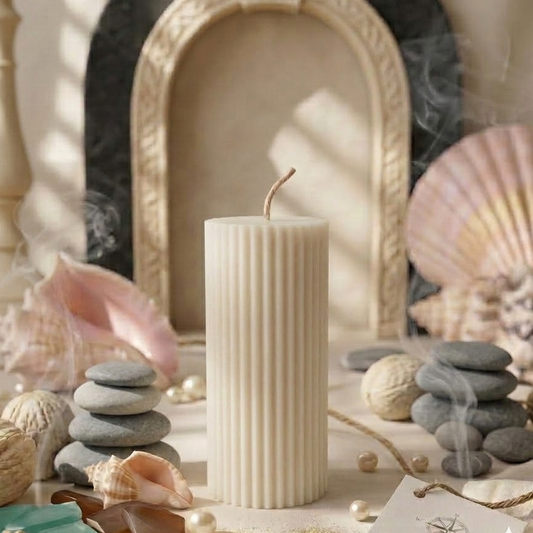 Ribbed Short Candle