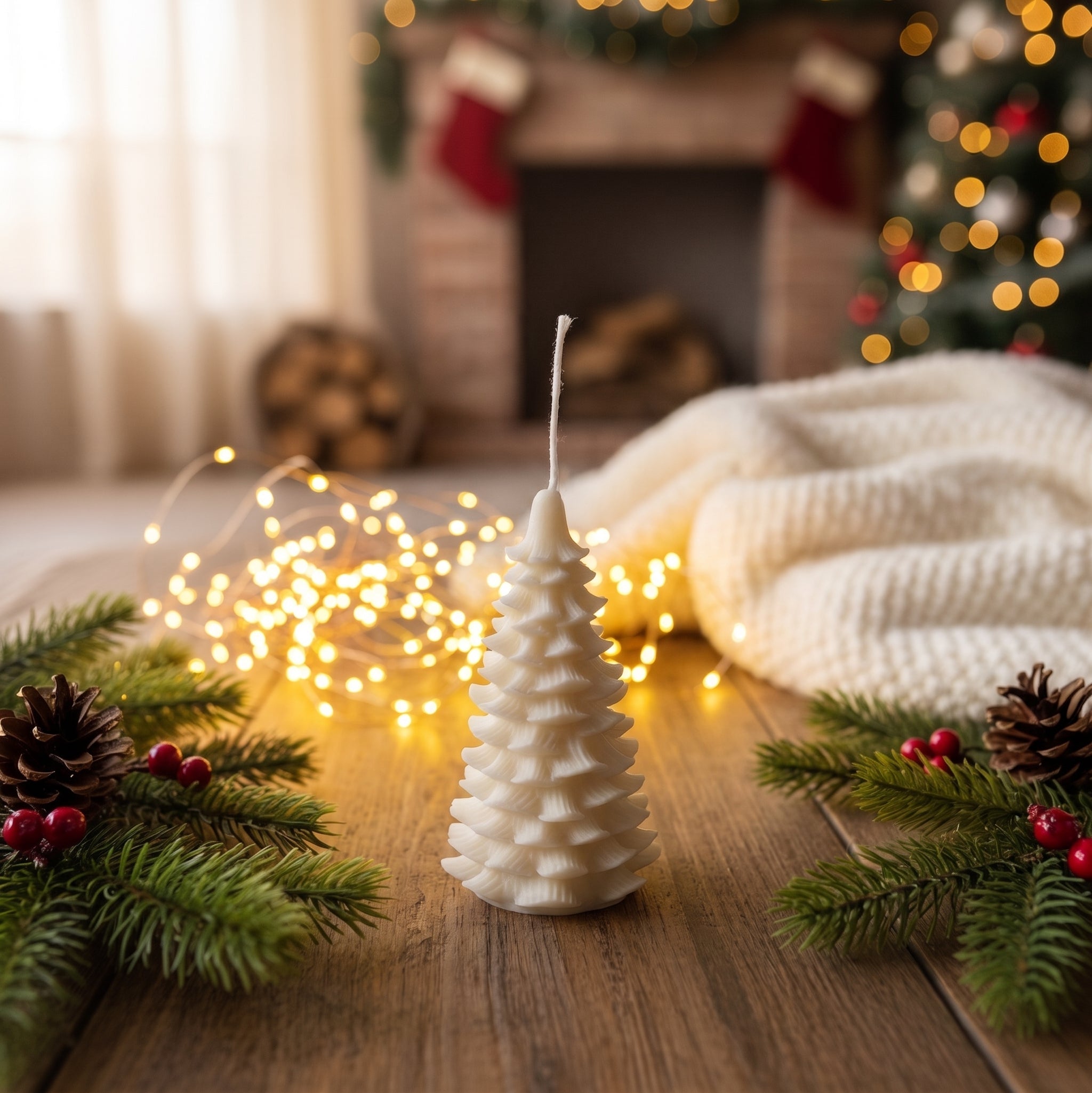 Christmas Tree Candle | Sculptural Soy Wax Holiday Decor