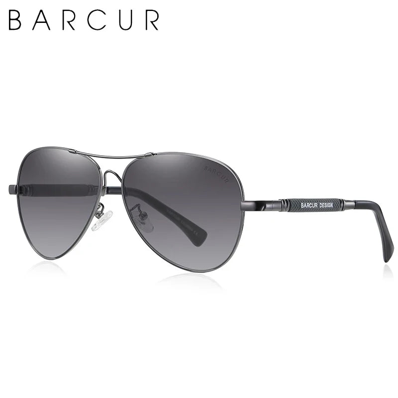 BARCUR Polarized Pilot Sunglasses for Men – Stylish Anti Blue Light UV400 Protection Gradient Mirror Lens Stainless Steel Trendy Frame – Fashion Aviator Sun Glasses for Men Ideal for Driving Travel Summer & Outdoor Activities