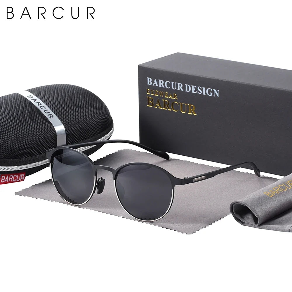 BARCUR Trendy Sunglasses Women’s Polarized Round Frame – Timeless Fashionable Sun Glasses for Driving Casual Wear – UV400 Protection Anti-Reflective Lenses