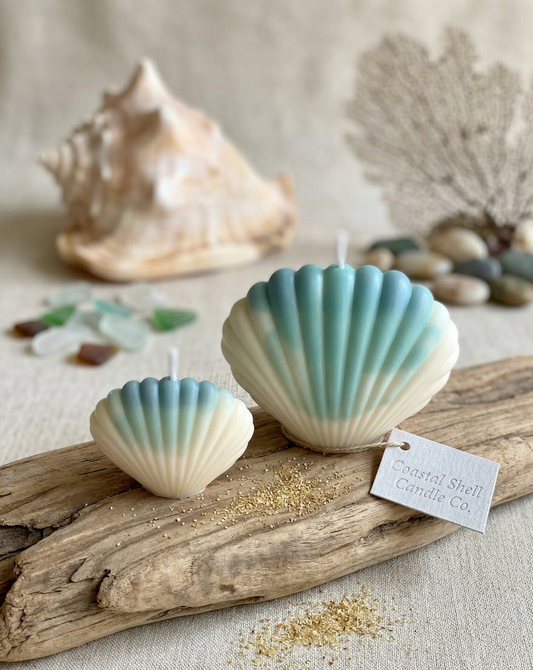 Shell Candle | Handmade Coastal Decor