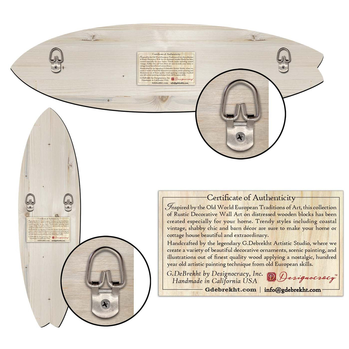 Dolphin Dance Surfboard Wall Art – Handcrafted Coastal Wooden Decor by G.DeBrekht – Beach House Ocean Decor – 8490149HS