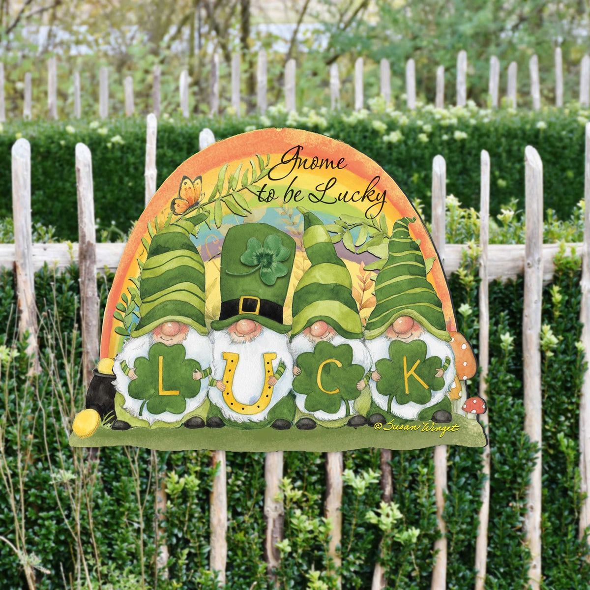 St Patrick's Gnome Holiday Door Decor by Susan Winget - Celtic Decor - 8471110H-SW